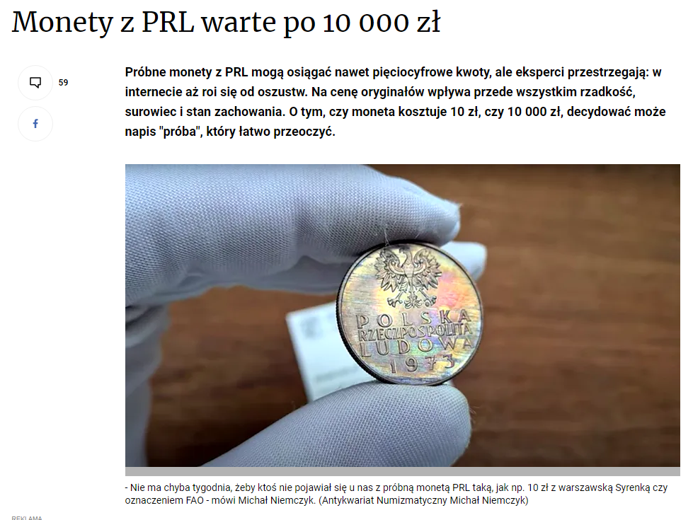 Monety z PRL warte po 10 000 zł